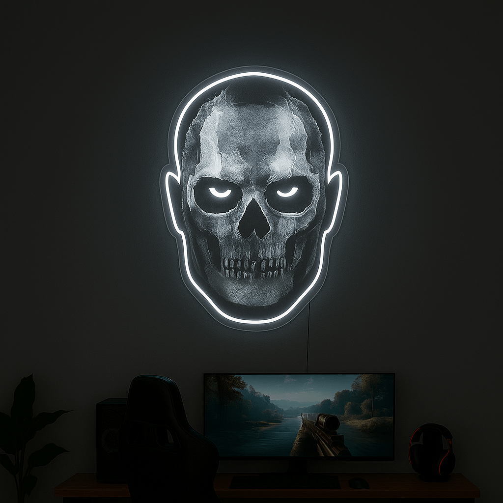 Neon Schild – Ghost Skull Maske - Signio Technology Enterprise