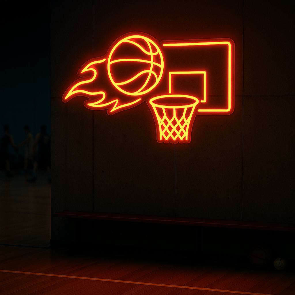 Neon Schild – Basketballkorb & Ball - Signio Technology Enterprise