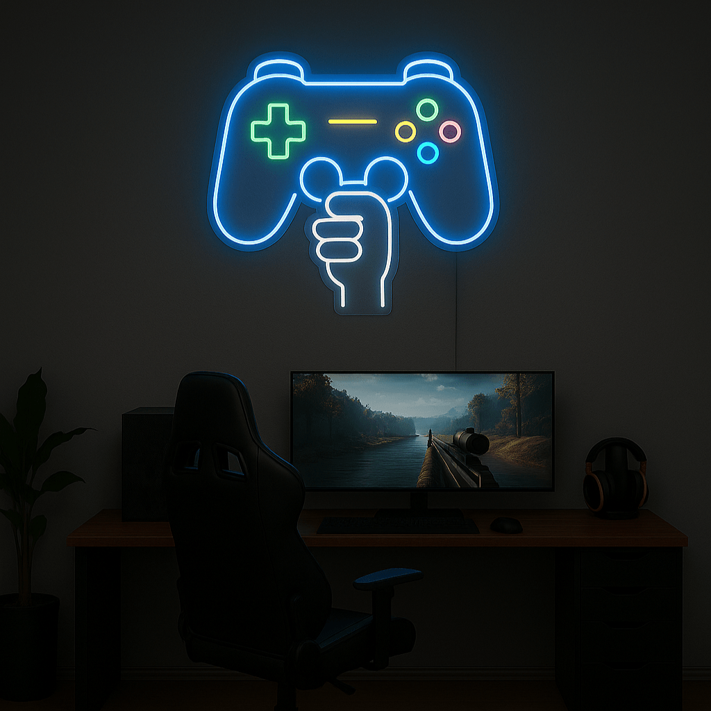 Neon Schild – Controller mit Hand – - Signio Technology Enterprise